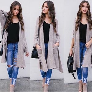 Elite Daily Pocketed Cardigan- Oatmeal